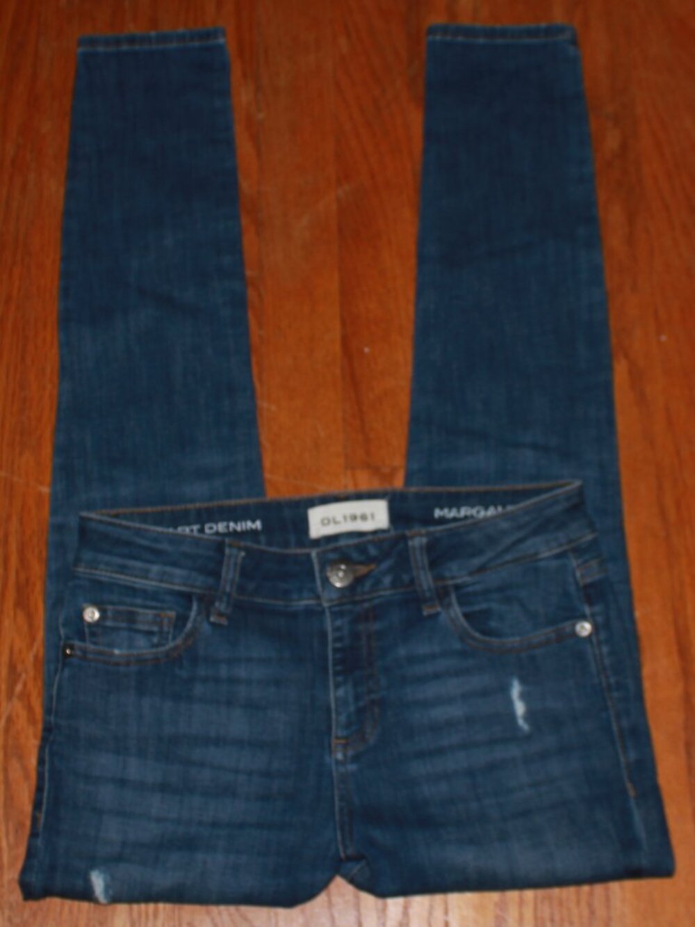 DL1961 "Margaux Instasculpt" Slightly Ripped Accent Skinny Jeans